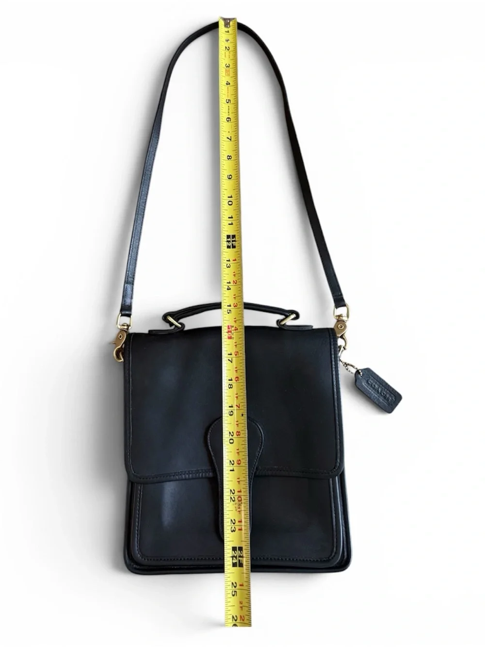 VINTAGE COACH BLACK LEATHER STATION BAG - PRISTINE MINT - AUTHENTIC